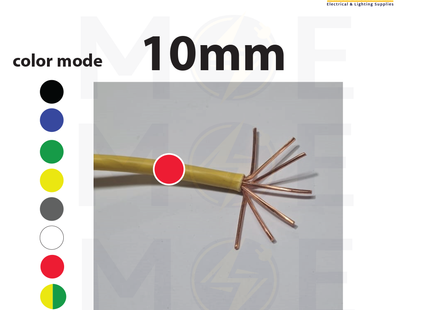 Liban Cables Single Core Stranded 10mm Red | NYA | شريط مفرد قاسي احمر