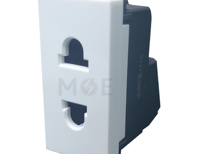 Orva Euro American Standard Socket outlet white 1module 16A | MS30114 | بريز امريكي اوروبي ابیض