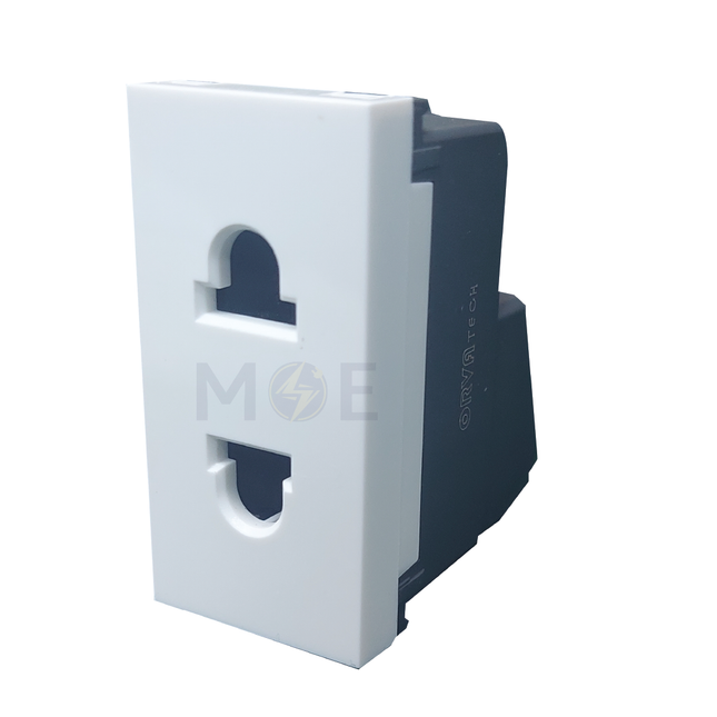 Orva Euro American Standard Socket outlet white 1module 16A | MS30114 | بريز امريكي اوروبي ابیض