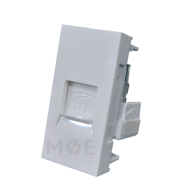 Orva RJ11 Phone jack 6/4 White 1module | MS30115 | بريز تلفون باناسونيك ابيض