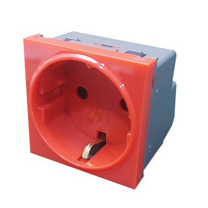 Orva German Standard Socket Outlet Red 2module | MS30219-RED