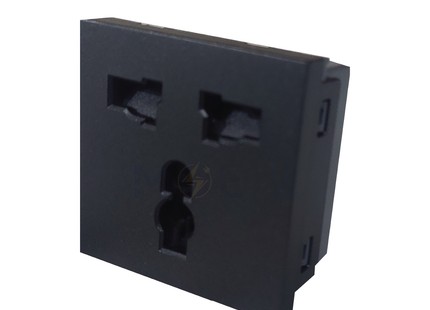 Orva English Standard Socket Outlet Black 2module | MS30220-290 | بريز انكليزي اسود