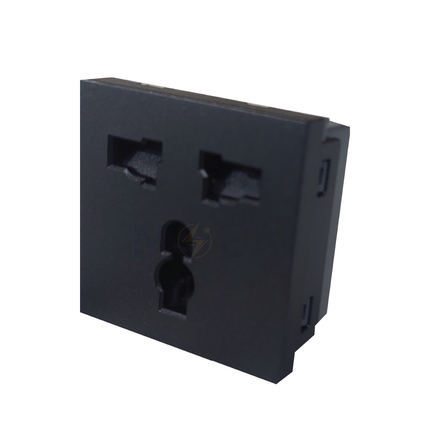 Orva English Standard Socket Outlet Black 2module | MS30220-290