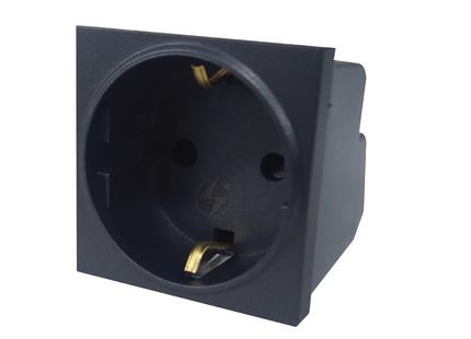 Orva German Standard Socket Outlet Black 2module | MS30219-290 | بريز شوكو اسود