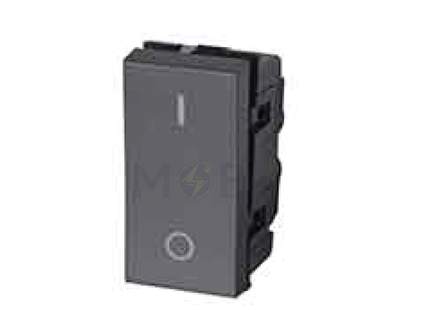 Orva 1Way Switch Black 2P 16A 250V 0-1 | MS30120-290 | مفتاح مفرد خطين اسود