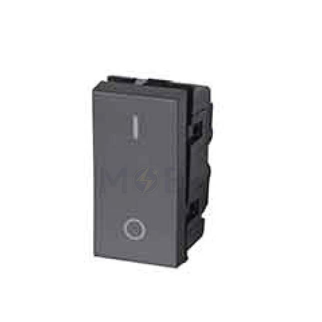 Orva 1Way Switch Black 2P 16A 250V 0-1 | MS30120-290 | مفتاح مفرد خطين اسود