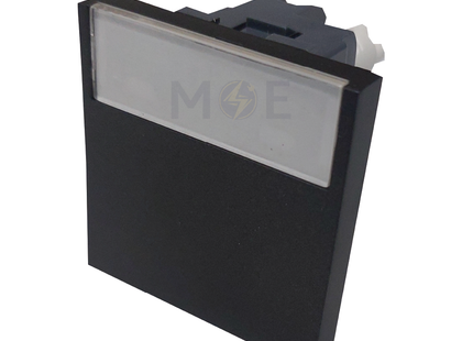 Orva Door Bell Switch/ Push Button With Nameplate Black 1P 10A 2module | MS30243-290 | كباس جرس باسم مجوز اسود