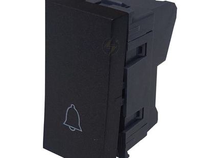 Orva Door Bell Switch/ Push Button Black 1P 10A 1module | MS30108-290 | كباس جرس داخلي اسود