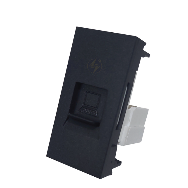 Orva Data Socket Connector RJ45 Cat6 UTP Black | MS30121-290 | بريز داتا اسود