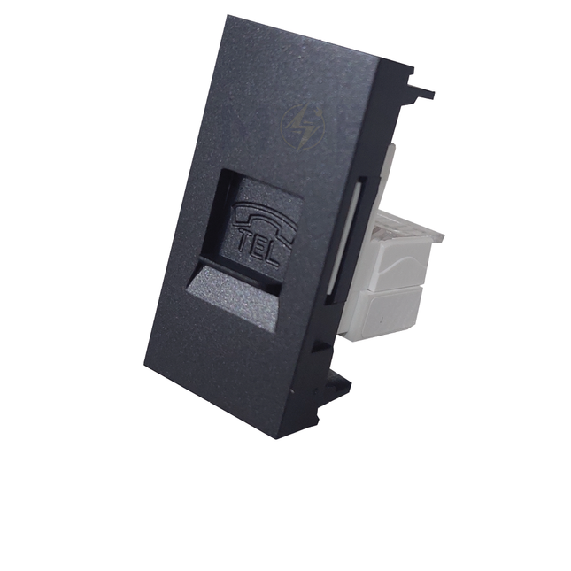 Orva RJ11 Phone jack 6/4 Black 1module | MS30115-290