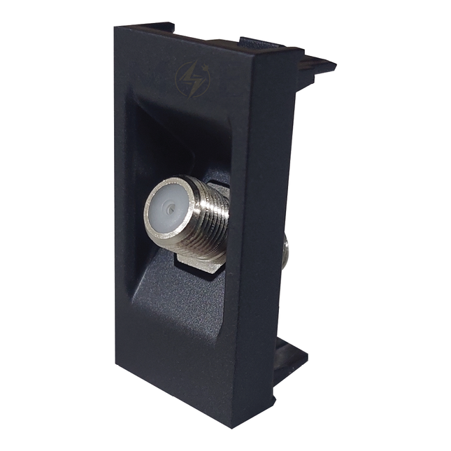 Orva Tv/ Sat Female Socket F-Type 1module | MS30130-290 | بريز تلفزيون و ستلايت انتاية اسود
