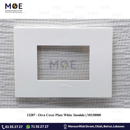 Orva Cover Plate White 3module | MS30000