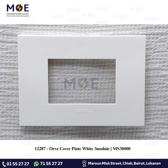 Orva Cover Plate White 3module | MS30000