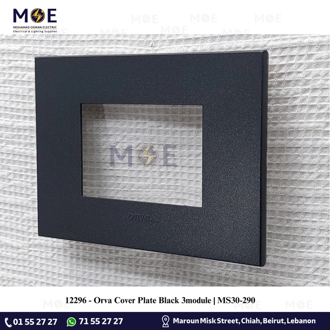 Orva Cover Plate Black 3module | MS30-290