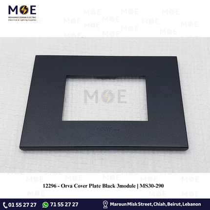 Orva Cover Plate Black 3module | MS30-290