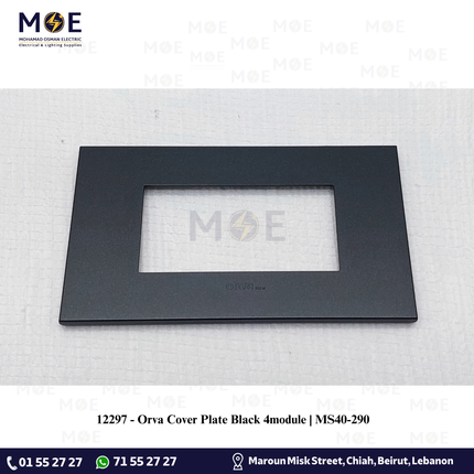 Orva Cover Plate Black 4module | MS40-290