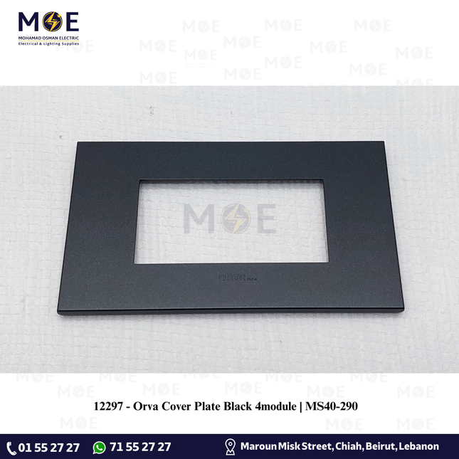 Orva Cover Plate Black 4module | MS40-290