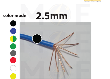 Liban Cables Single Core Stranded 2.5mm Black | NYA | شريط مفرد قاسي اسود