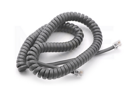 Telephone Handset Cord RJ9 to RJ9 Gray 4P4C 3mt