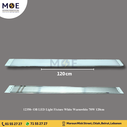 OB LED Light Fixture White Warmwhite 70W 120cm | شاسي عريضة ليد ابيض ورم وايت