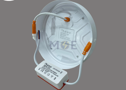 K.group LED Downlight/ Panel Light White Ceiling Surface Mounted FrameLess Circular Daylight 12.5cm 20W | LPS2001 | سبوت ليد مدور ظاهر بدون كادر ابيض دايلايت