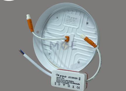 K.group LED Downlight/ Panel Light White Ceiling Surface Mounted FrameLess Circular Warmwhite 12.5cm 20W | LPS2001 | سبوت ليد مدور ظاهر بدون كادر ابيض ورم وايت