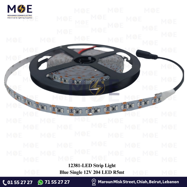 LED Strip Light Single Blue 12V 204Led R5mt