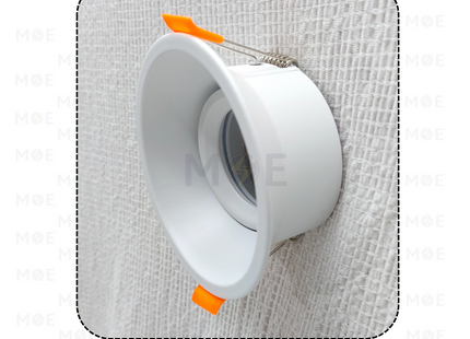 OB Downlight / Spotlight MR16 Frame White Recessed Adjustable Circular Trimless 8.5cm | HZ-005 | سبوت فارغ ترملس مدور مخفي ابيض متحرك