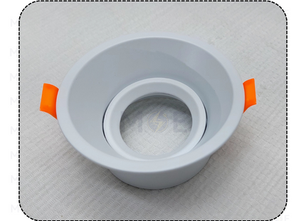OB Downlight / Spotlight MR16 Frame White Recessed Adjustable Circular Trimless 8.5cm | HZ-005 | سبوت فارغ ترملس مدور مخفي ابيض متحرك