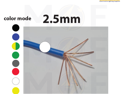 Liban Cables Single Core Stranded 2.5mm White | NYA | شريط مفرد قاسي ابيض