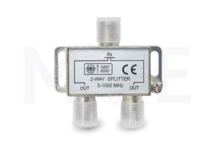 F-Type Coaxial Signal Splitter for CATV, Satellite, Antenna 2-Way