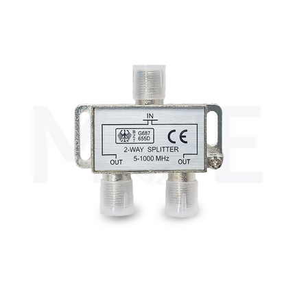 F-Type Coaxial Signal Splitter for CATV, Satellite, Antenna 2-Way