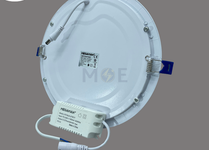 MEGAMAN LED Downlight/ Panel Light White Ceiling Flush Mounted Circular WarmWhite 3000K 1350Lm 20.5cm 18W | MQTL1040Y18W | سبوت ليد مدور مخفي ابيض ورم وايت