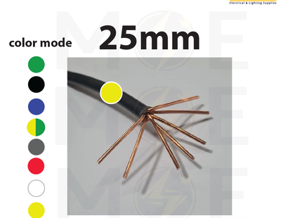 Liban Cables Single Core Stranded 25mm Yellow | NYA | شريط مفرد قاسي اصفر