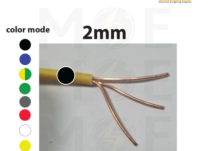Liban Cables Single Core Stranded 2mm Black | NYA | شريط مفرد قاسي اسود