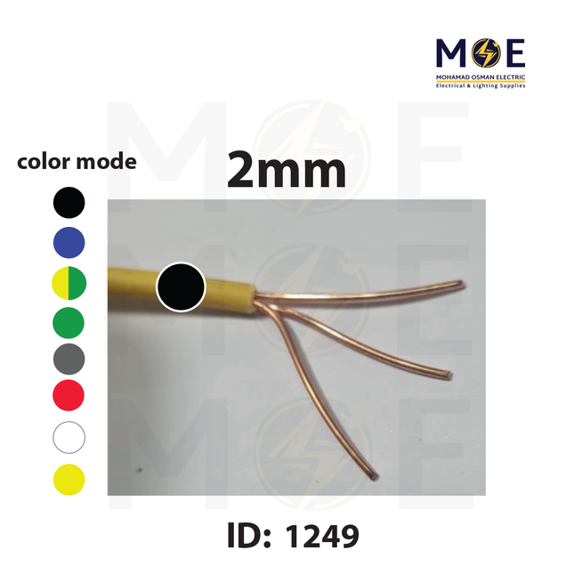 Liban Cables Single Core Stranded 2mm Black | NYA | شريط مفرد قاسي اسود