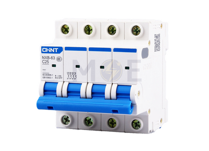 Chint MCB C (NB1 / NXB-63) 6kA 4P 25A | 814250 دجنتور ثلاثة فاز مع نتر