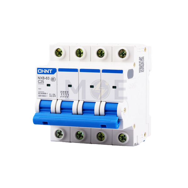 Chint MCB C (NB1 / NXB-63) 6kA 4P 25A | 814250 دجنتور ثلاثة فاز مع نتر