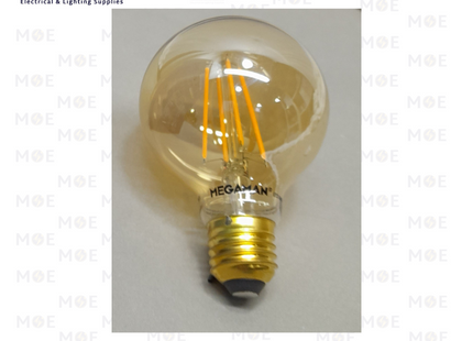 Megaman G80 LED Lamp Amber Filament Antique Edison Bulb WarmWhite 2200K E27 6W 600Lm | G80 | لمبة ليد برم فيلامنت بول عسلي ورم وايت