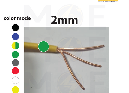 Liban Cables Single Core Stranded 2mm Green | NYA | شريط مفرد قاسي اخضر