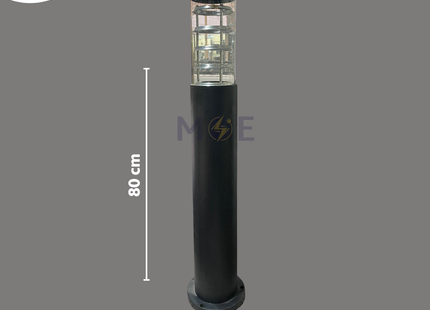 Outdoor Decorative Bollard Light Matt Black E27 80cm | FL 6614(H80CM) | غلوب تصوينة اسود ناشف