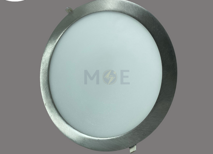 Mec LED DownLight/Panel Light Chrome Flush Circular Spot Daylight 6500K 2000Lm 28cm 24W | PL-SN-24W DL | سبوت ليد مدور مخفي كروم دايلايت