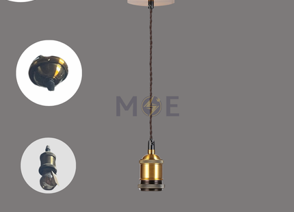 Pendant Light Lampholder Bronze E27 1mt | تنزيلة دوي برونز