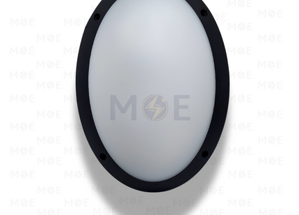 Fumagalli Outdoor Wall Light Oval Bulkhead Lamp Surface Light MADDI WaterProof Black Opal E27 23cm | LV3.000.000.AYE27 | ابليك حائط فارغ بيضاوي اسود مغشى