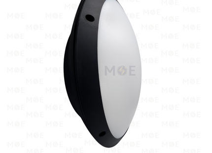 Fumagalli Outdoor Wall Light Oval Bulkhead Lamp Surface Light MADDI WaterProof Black Opal E27 23cm | LV3.000.000.AYE27 | ابليك حائط فارغ بيضاوي اسود مغشى