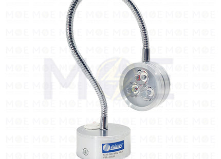 Orient LED Indoor Wall Spot Light Flexible With Power Switch Chrome Daylight 330Lm 3*1W | BD-059 | ابليك حائط ليد ماسورة مع مفتاح كروم دايلايت