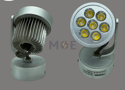 Cuperlight LED Silver Adjustable Garden Spotlight With Flat Base Warmwhite AC 220V 7x1W | KG-467 | سبوت ليد ظاهر متحرك مع قاعدة فضي ورم وايت
