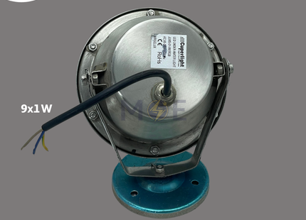 Cuperlight SMD IP68 LED Underwater Pool Light Chrome Adjustable Surface Circular Spot RGB 12V AC 14cm 9x1W | LWS-01-9W | سبوت مسبح ليد مدور ظاهر متحرك كروم ضو ملون اخضر و احمر و ازرق