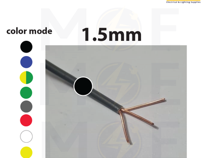 Liban Cables Single Core Stranded 3/029 (1.5mm) Black | NYA | شريط مفرد قاسي اسود
