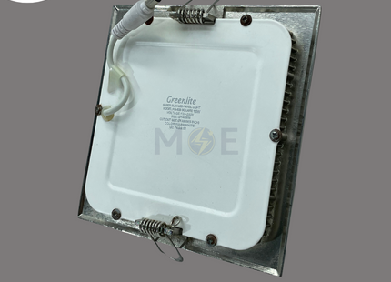 Greenlite LED Downlight/ Panel Light White Ceiling Flush Mounted Square Warmwhite 3000K 13.5cm 15W | KG-809 | سبوت ليد مربع مخفي كروم ورم وايت